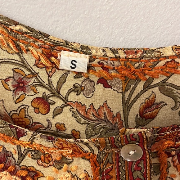 Floral Indian Style Hand Embroidered Tunic/Dress - Size Small - Picture 8 of 8